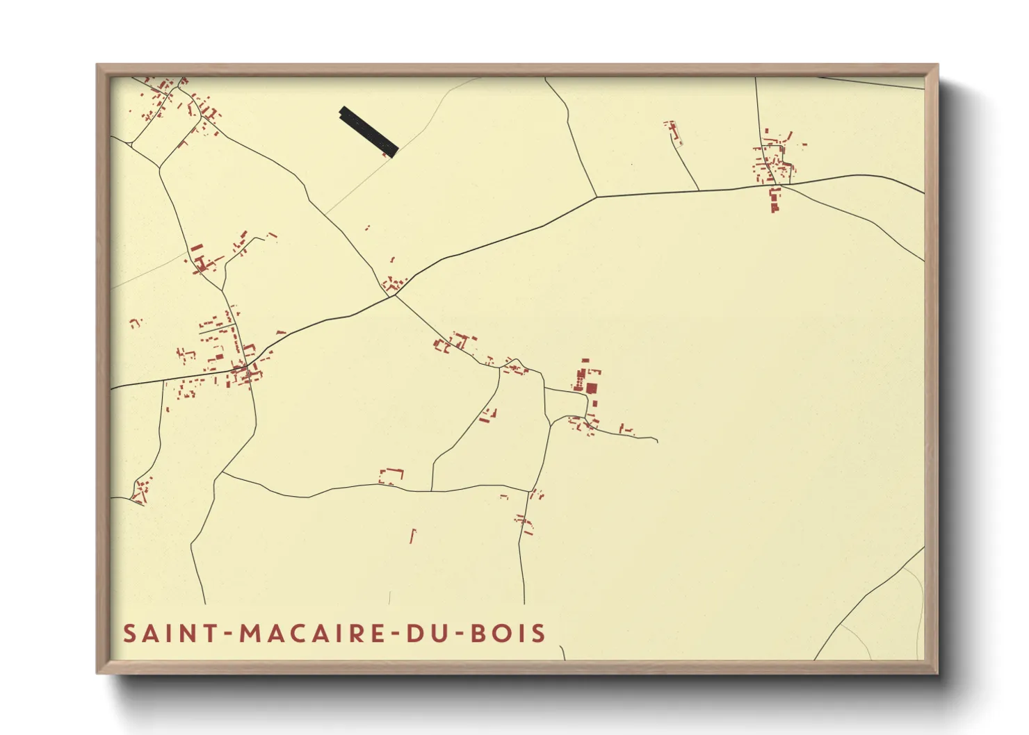 Une affiche de carte sur Saint-Macaire-du-Bois