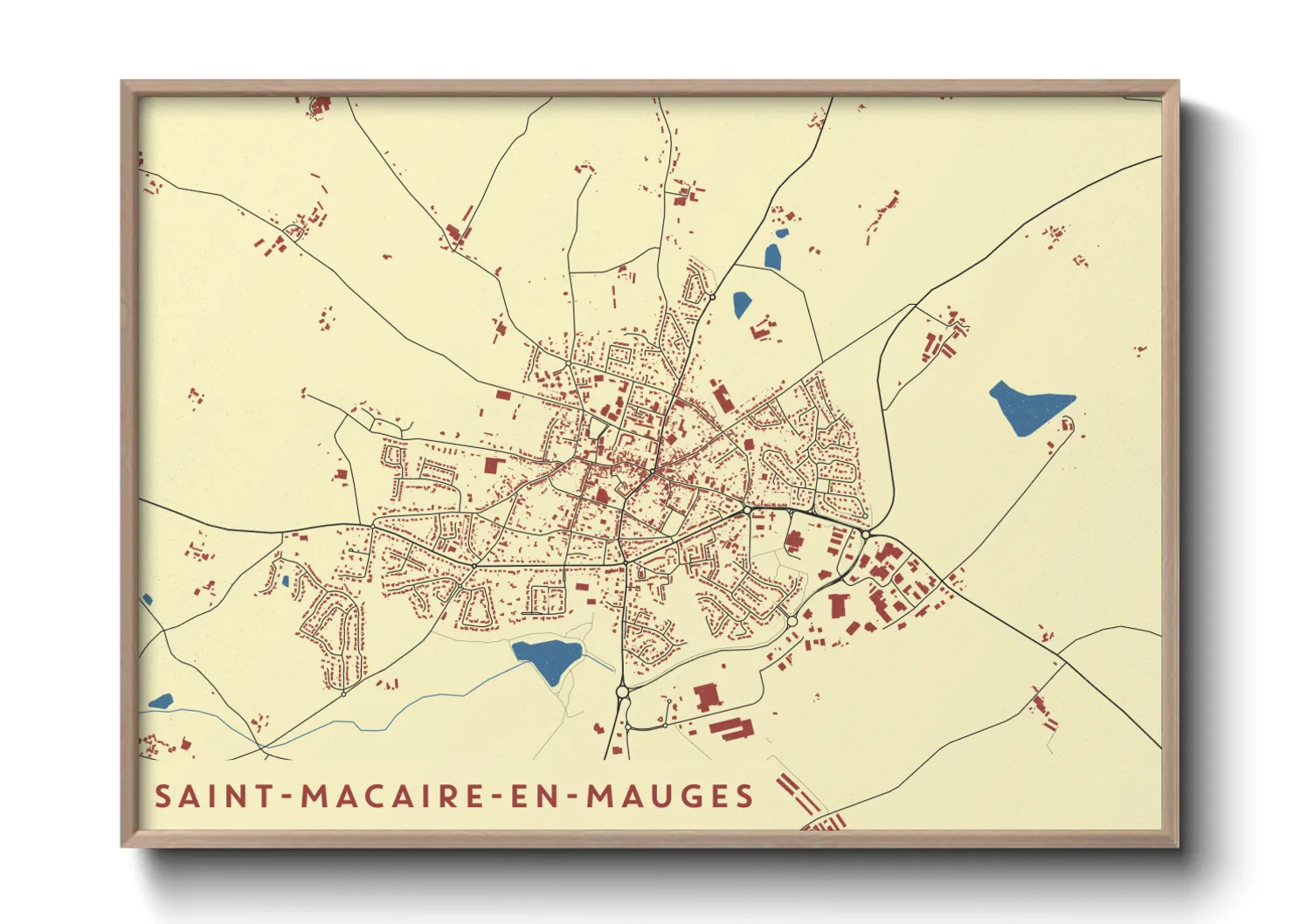 Une affiche de carte sur Saint-Macaire-en-Mauges