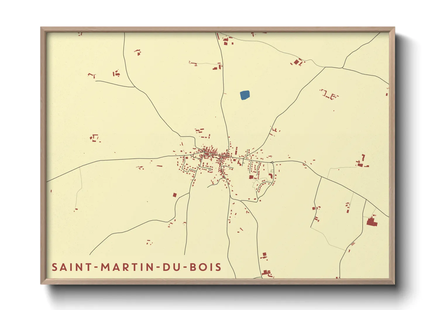 Une affiche de carte sur Saint-Martin-du-Bois