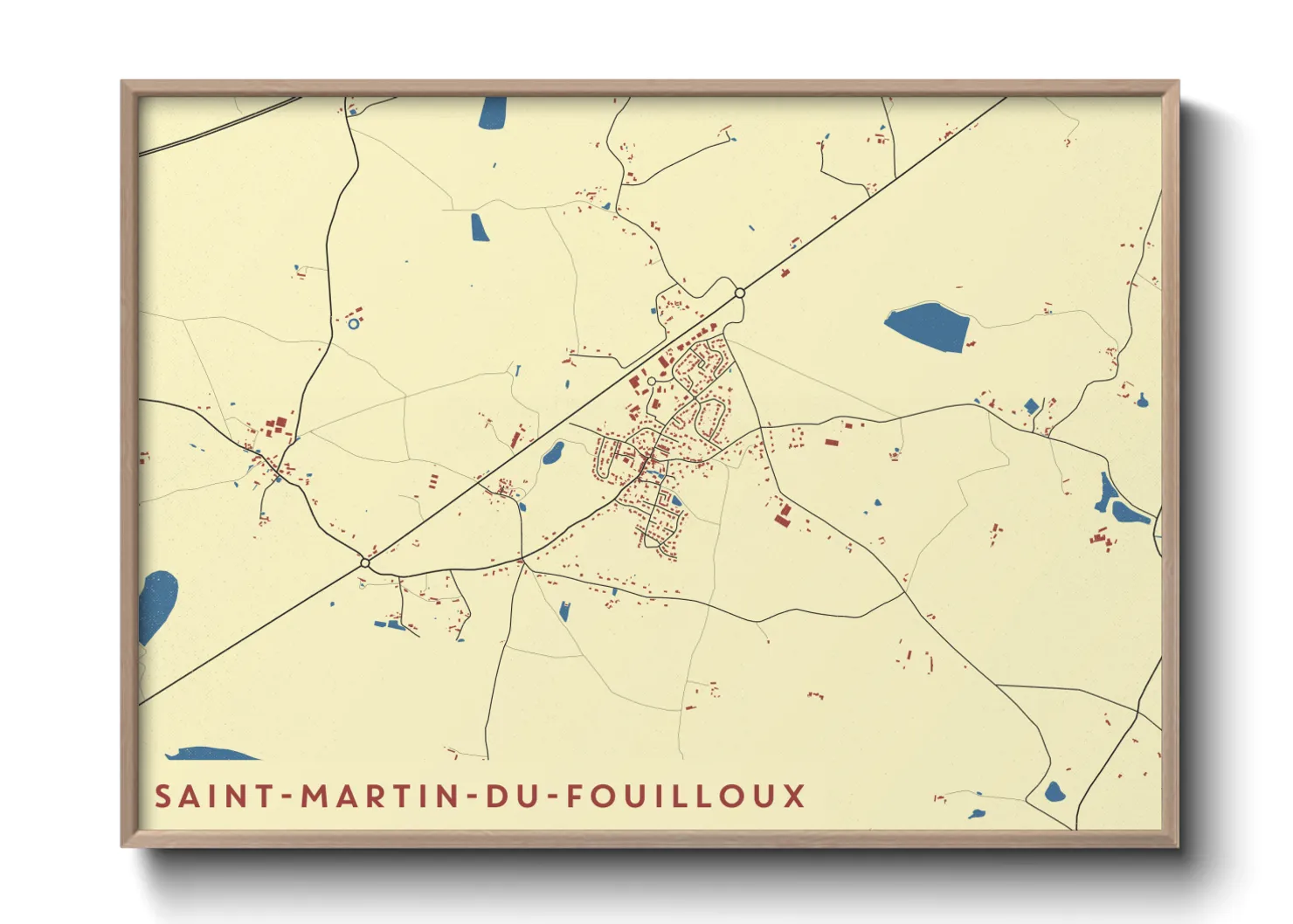 Une affiche de carte sur Saint-Martin-du-Fouilloux