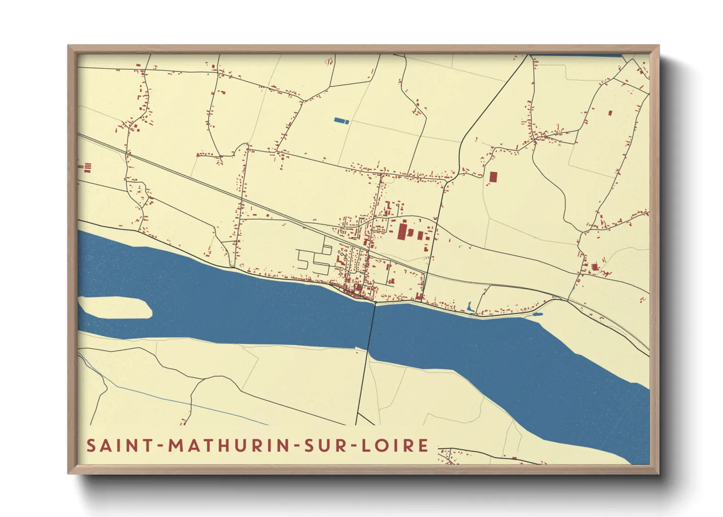 Une affiche de carte sur Saint-Mathurin-sur-Loire