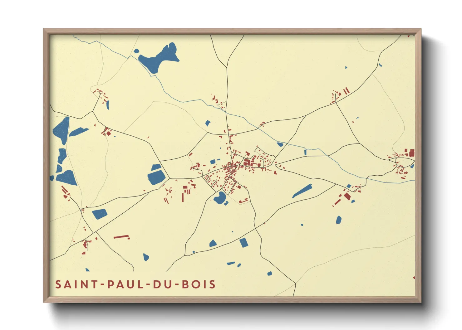 Une affiche de carte sur Saint-Paul-du-Bois