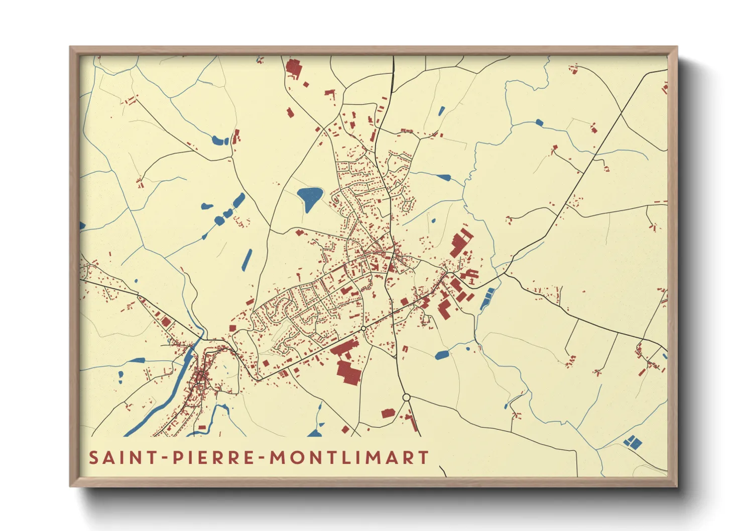 Une affiche de carte sur Saint-Pierre-Montlimart
