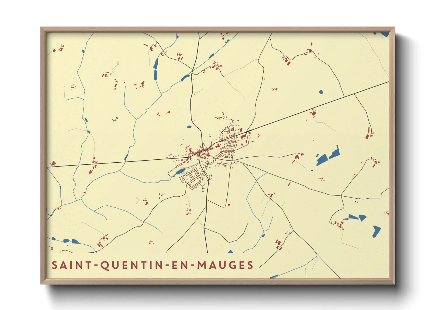 Une affiche de carte sur Saint-Quentin-en-Mauges