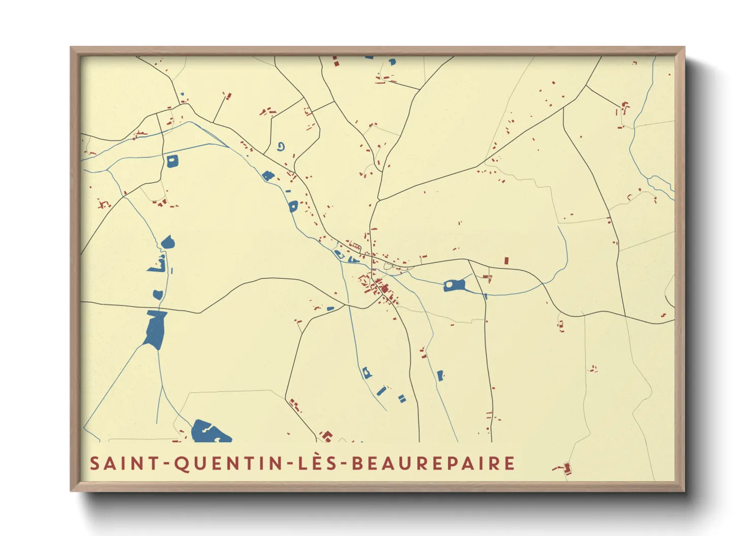 Une affiche de carte sur Saint-Quentin-lès-Beaurepaire