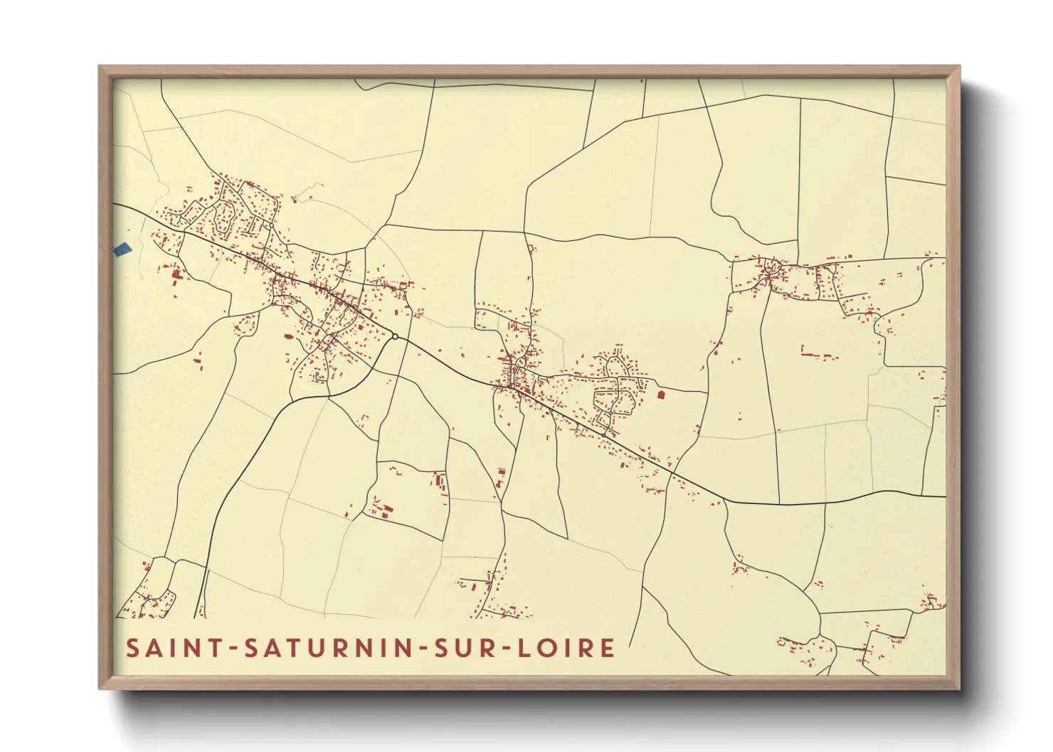 Une affiche de carte sur Saint-Saturnin-sur-Loire