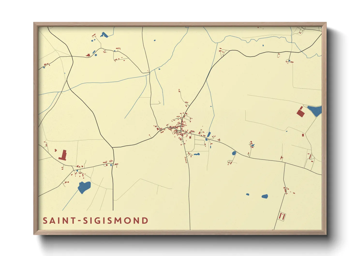 Une affiche de carte sur Saint-Sigismond