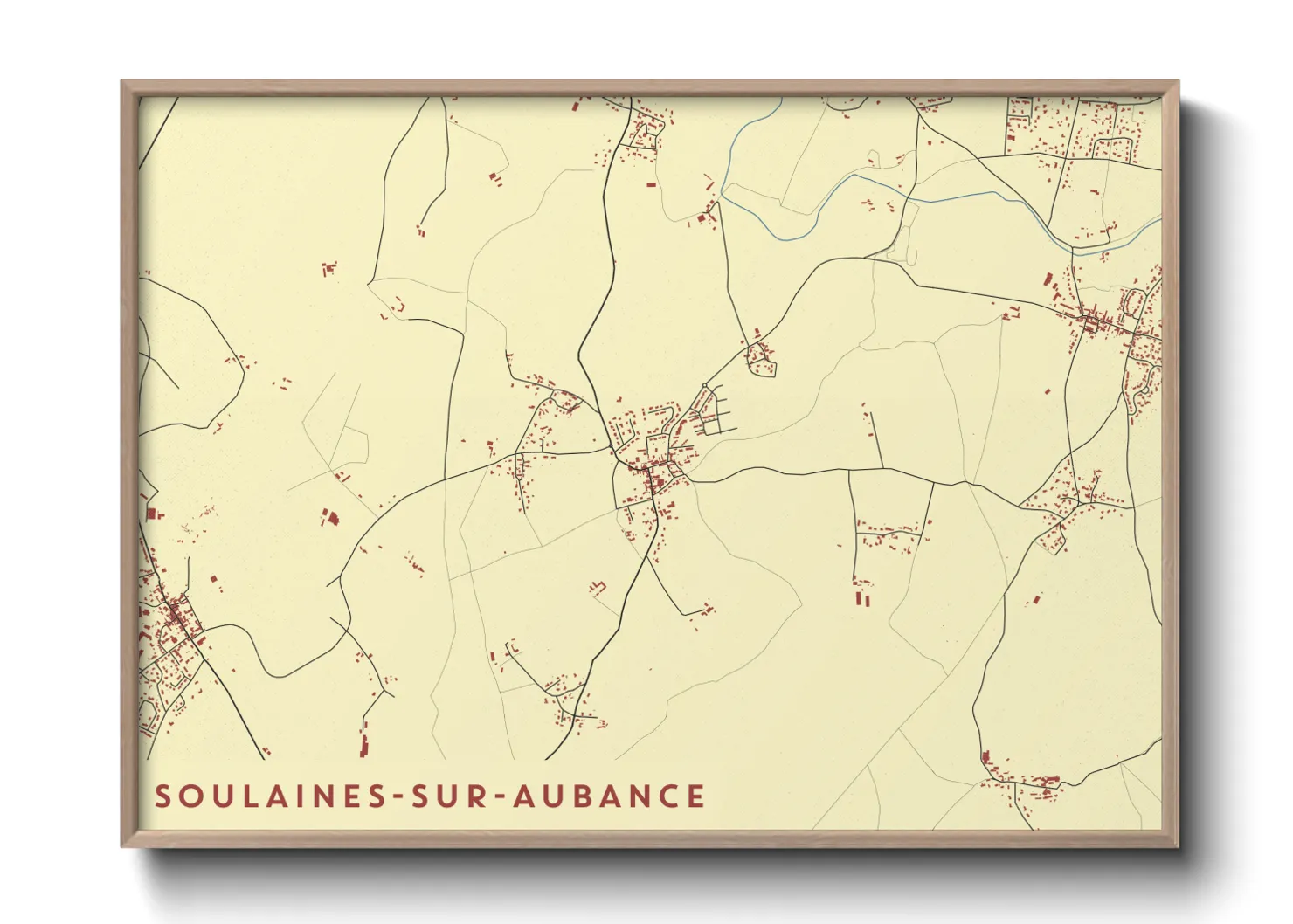 Une affiche de carte sur Soulaines-sur-Aubance