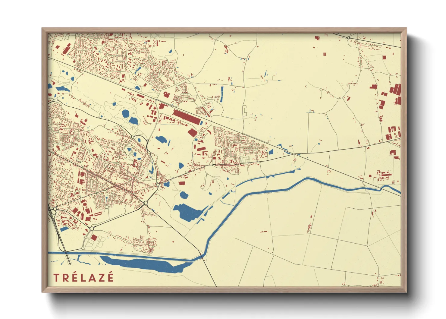 Une affiche de carte sur Trélazé