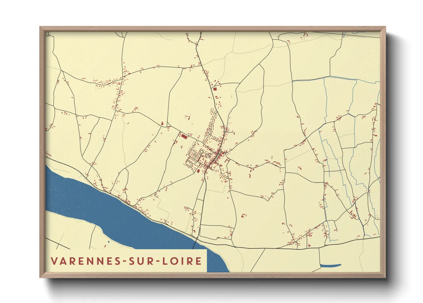 Une affiche de carte sur Varennes-sur-Loire