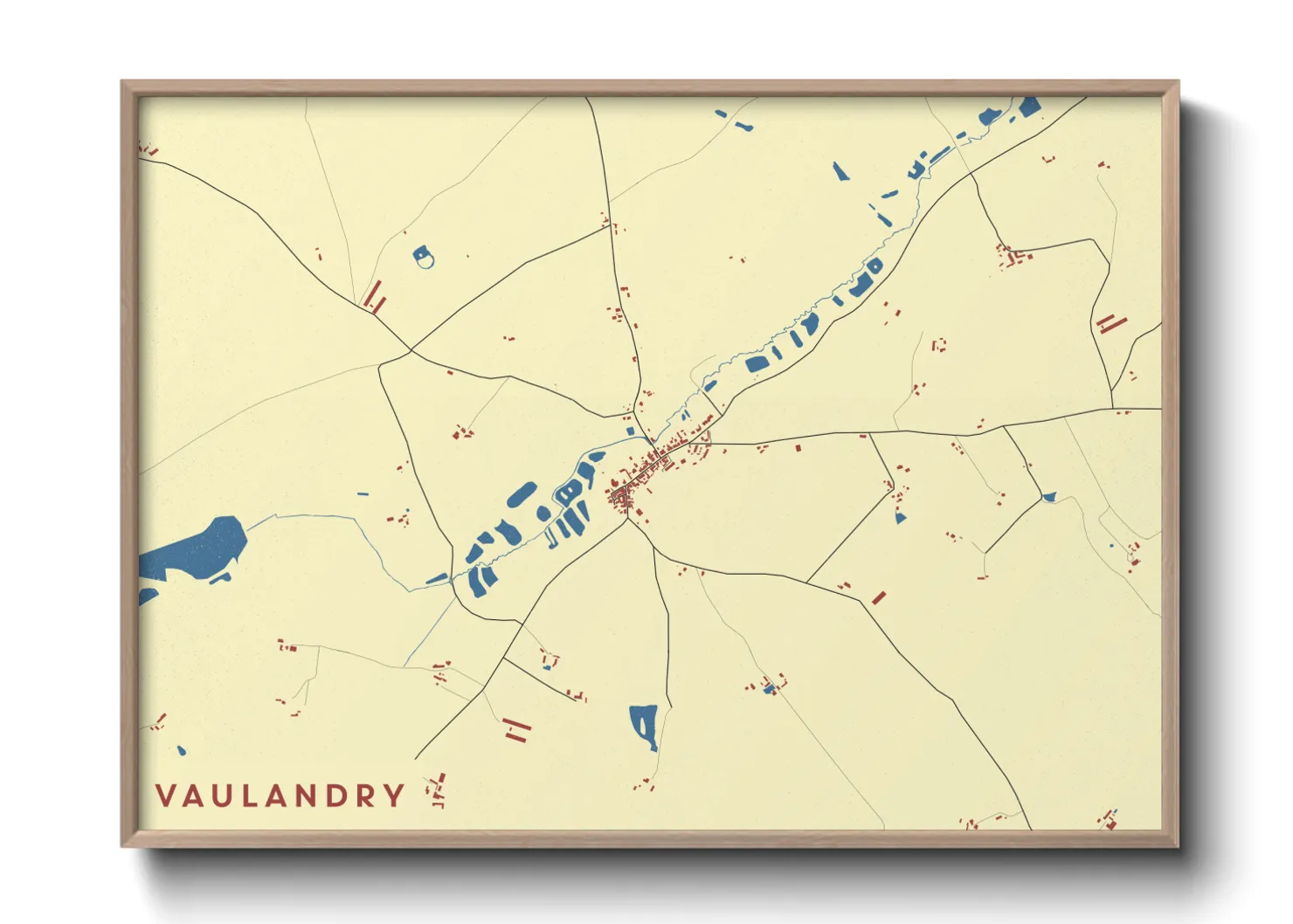 Une affiche de carte sur Vaulandry