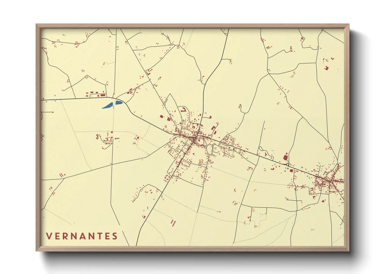 Une affiche de carte sur Vernantes