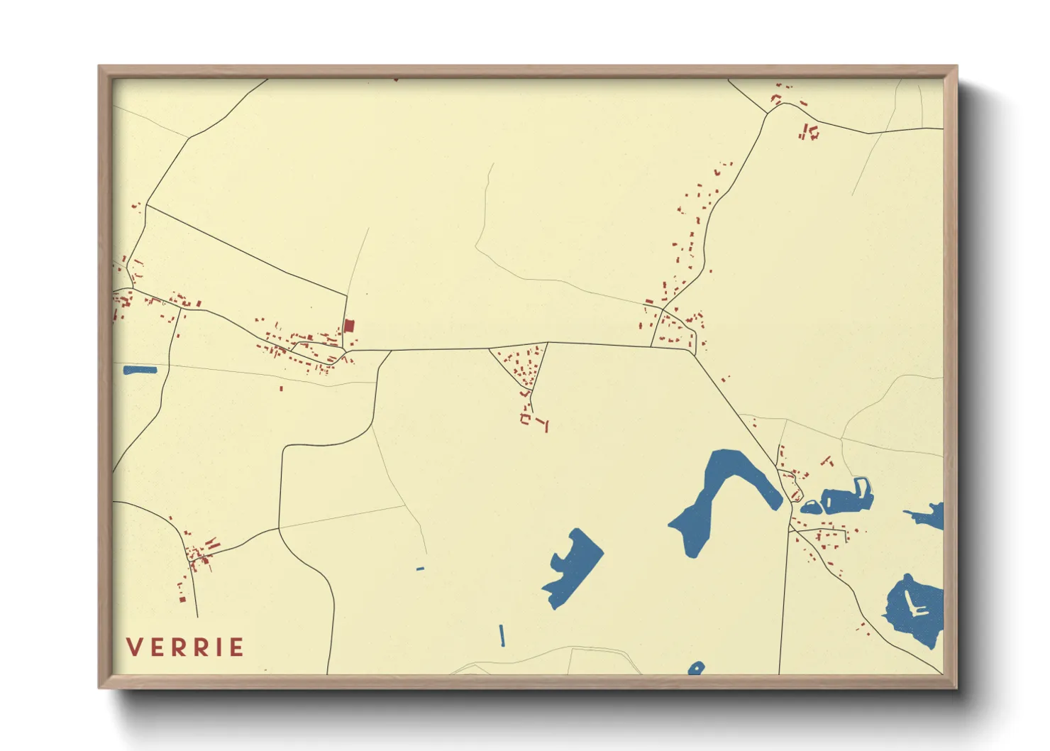 Une affiche de carte sur Verrie