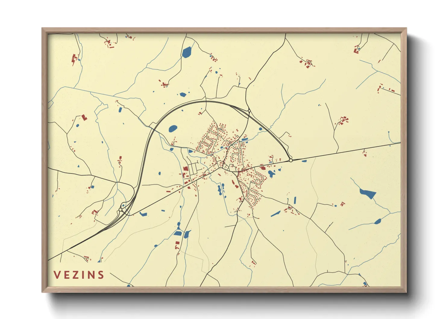 Une affiche de carte sur Vezins