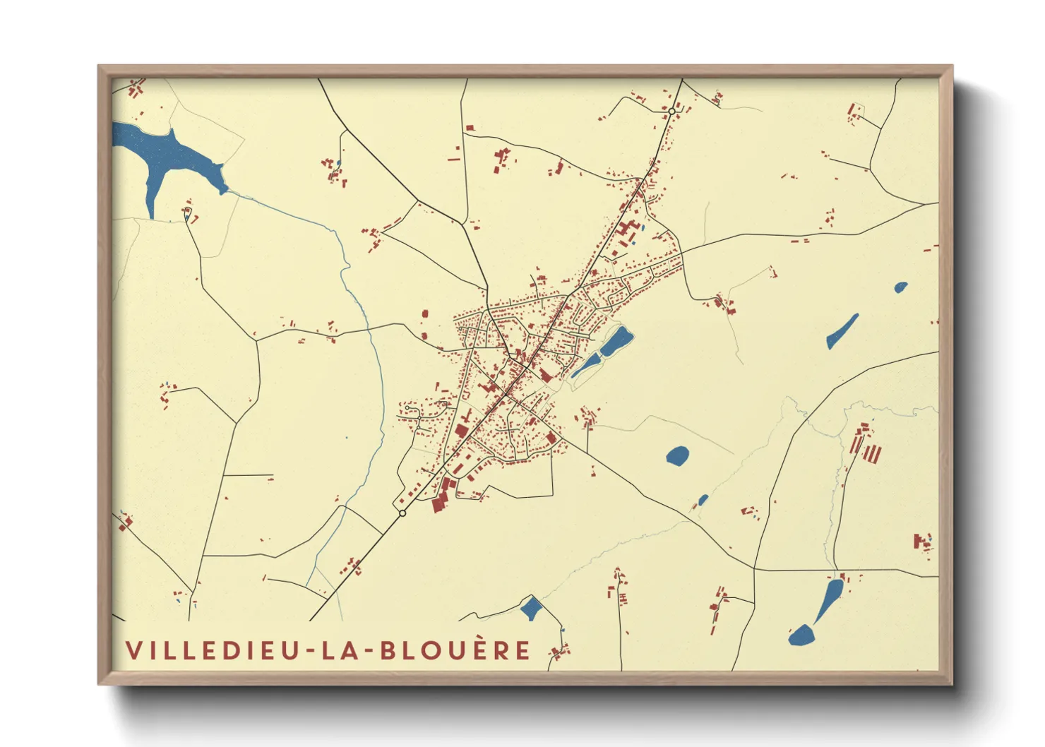 Une affiche de carte sur Villedieu-la-Blouère