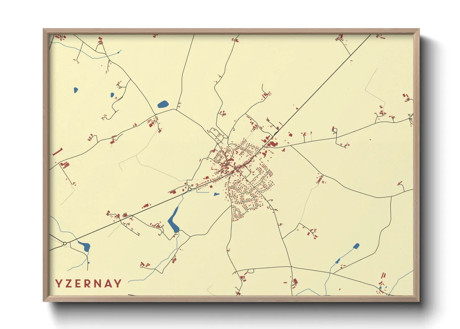 Une affiche de carte sur Yzernay