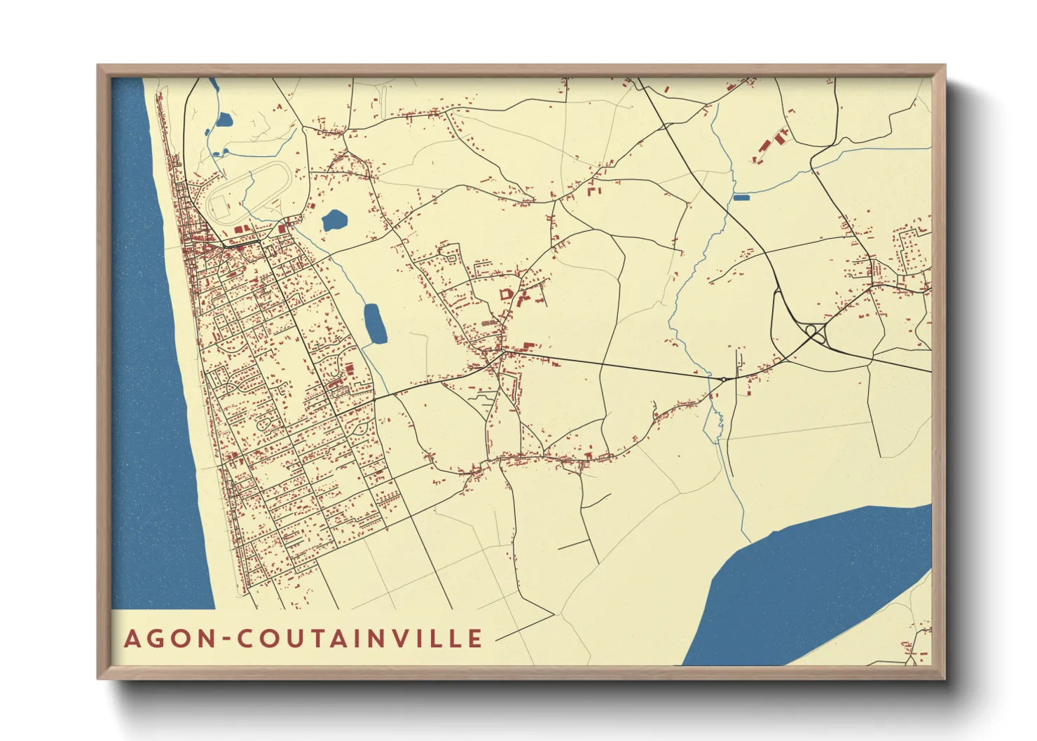 Une affiche de carte sur Agon-Coutainville