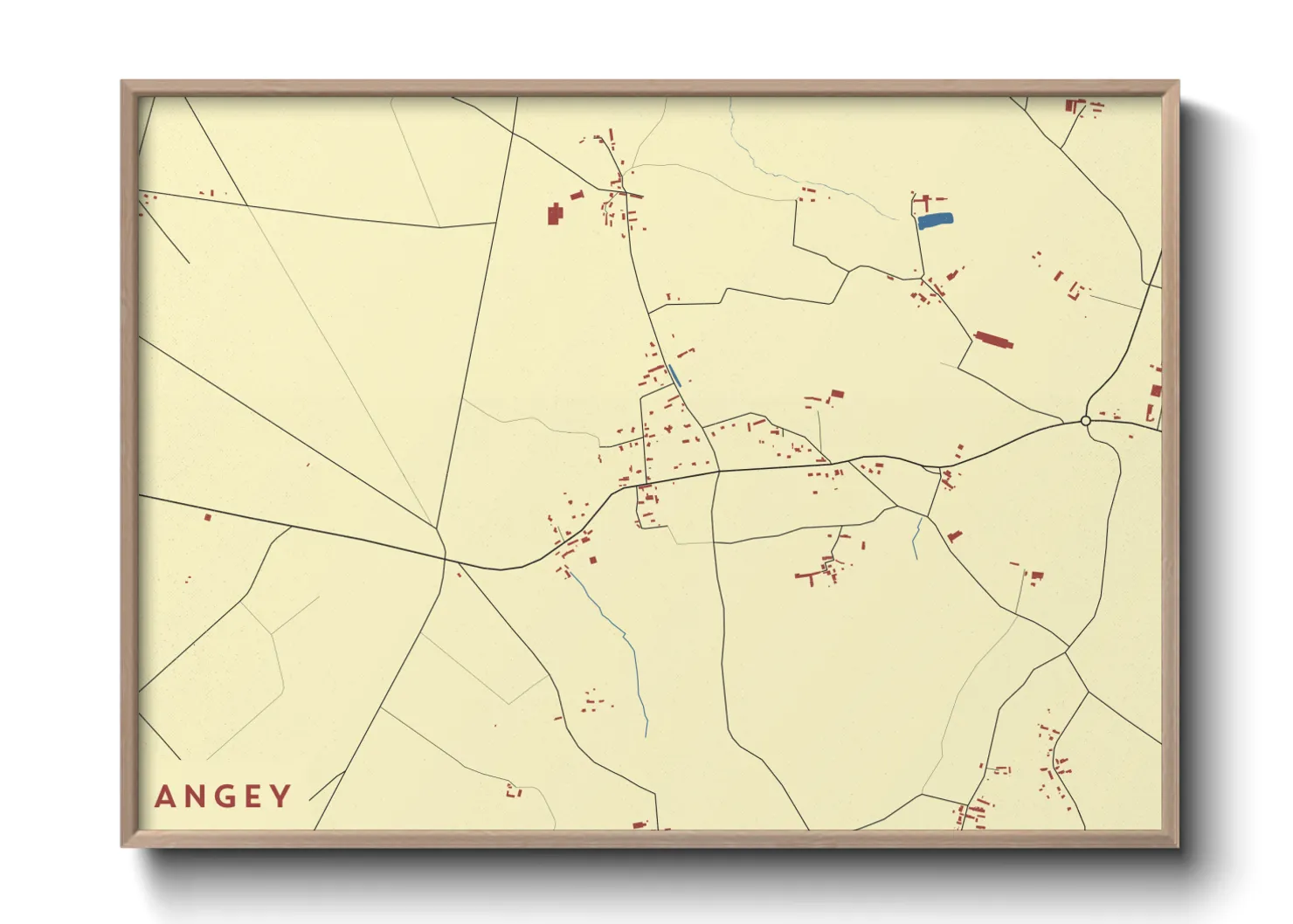Une affiche de carte sur Angey