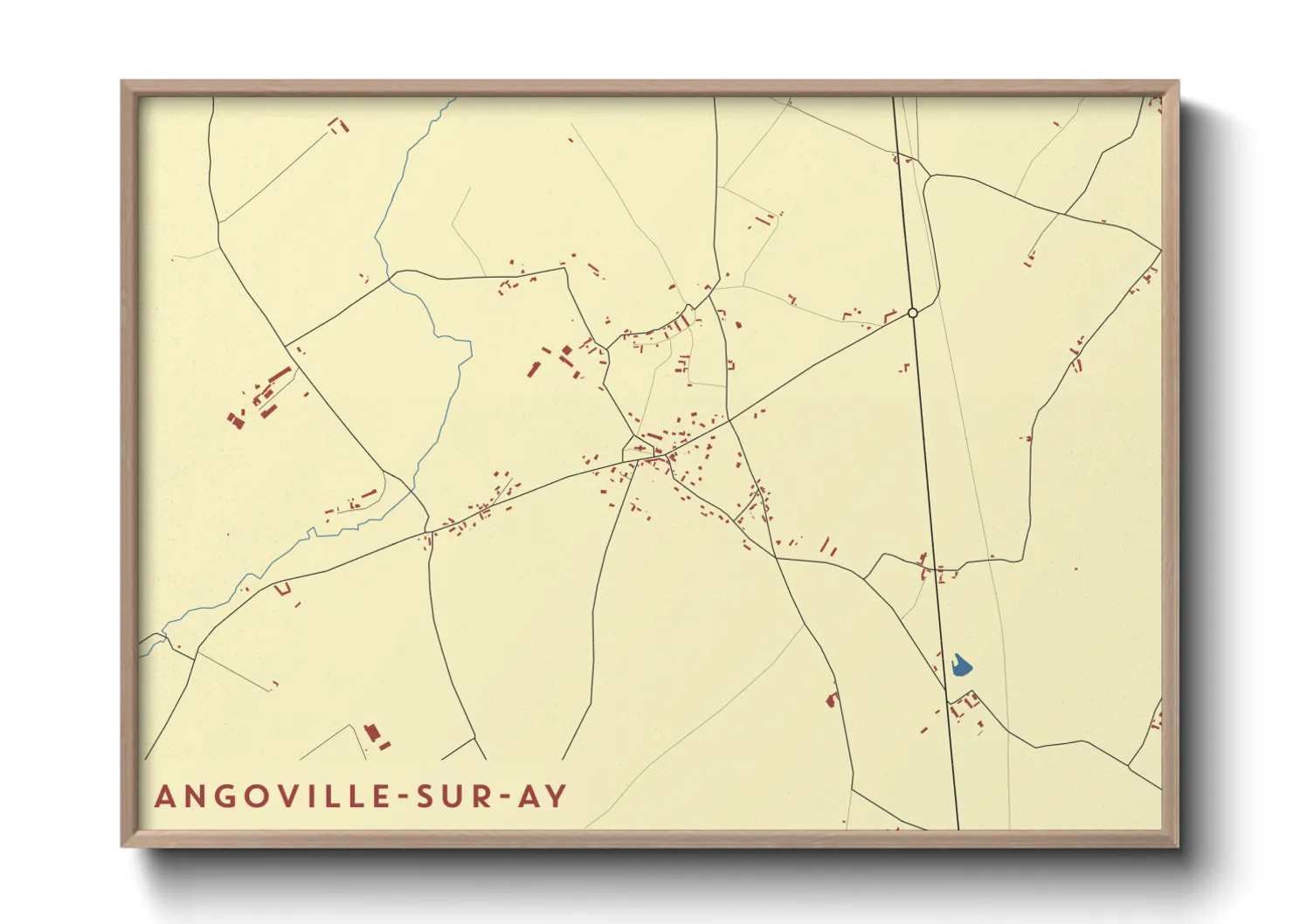 Une affiche de carte sur Angoville-sur-Ay