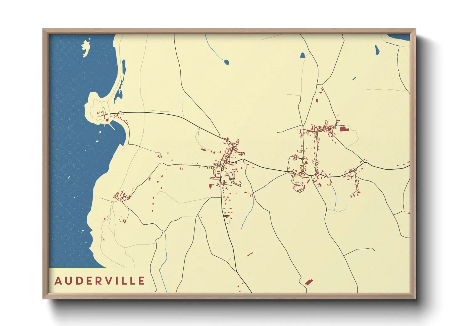 Une affiche de carte sur Auderville