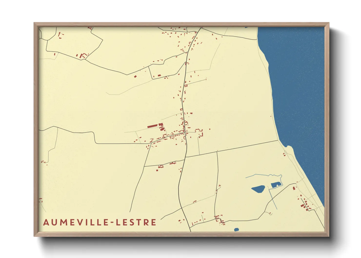 Une affiche de carte sur Aumeville-Lestre