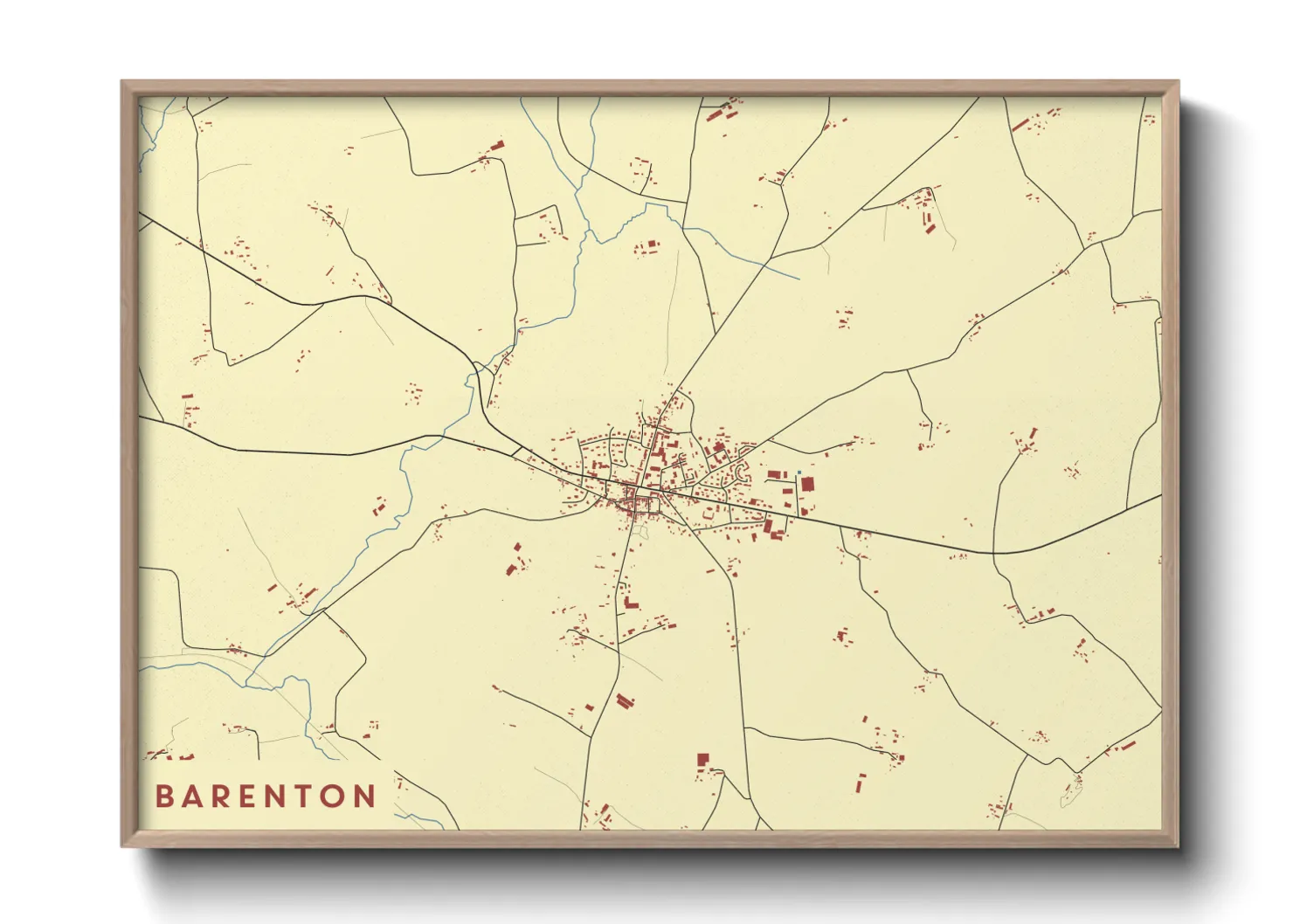 Une affiche de carte sur Barenton