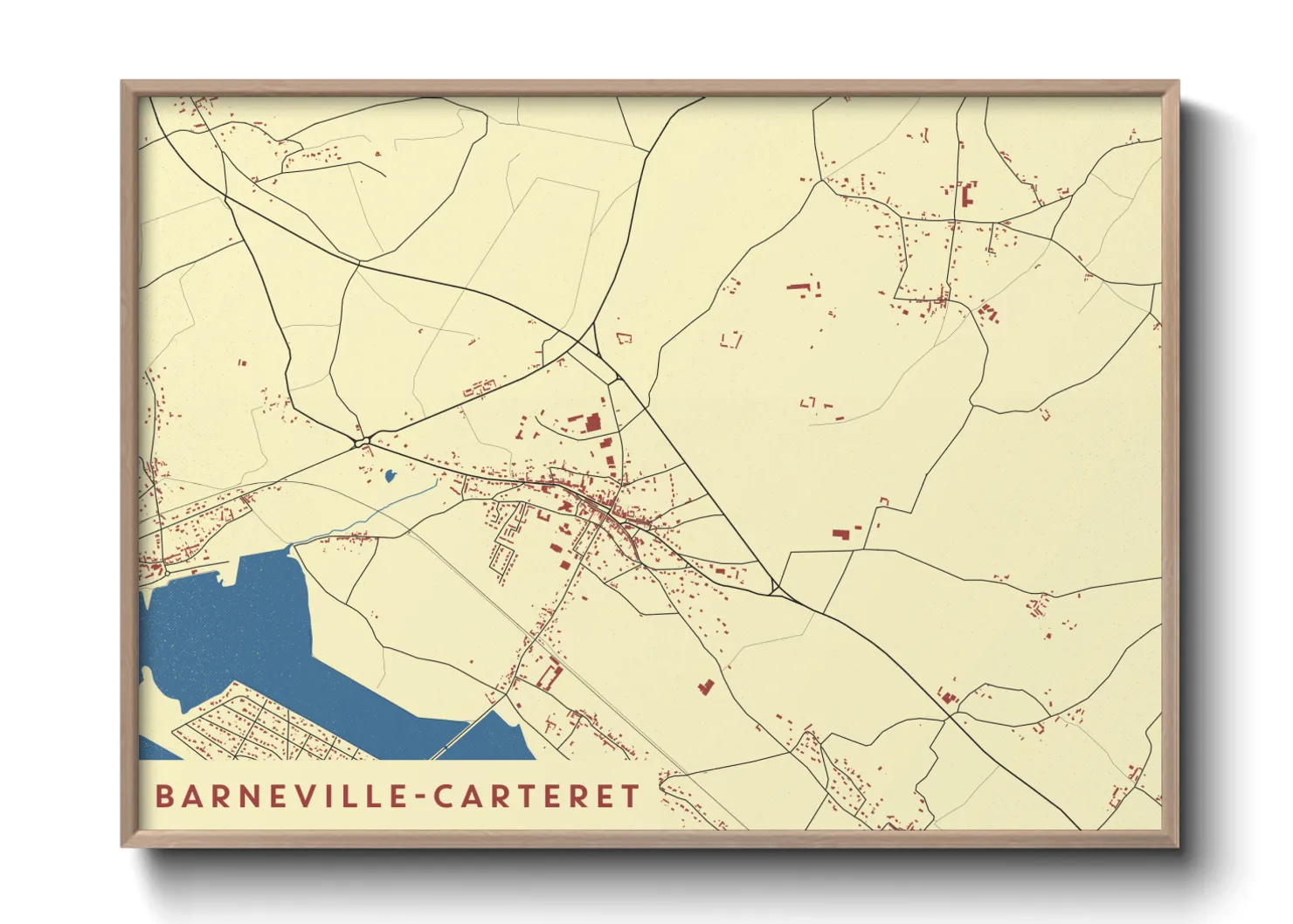 Une affiche de carte sur Barneville-Carteret