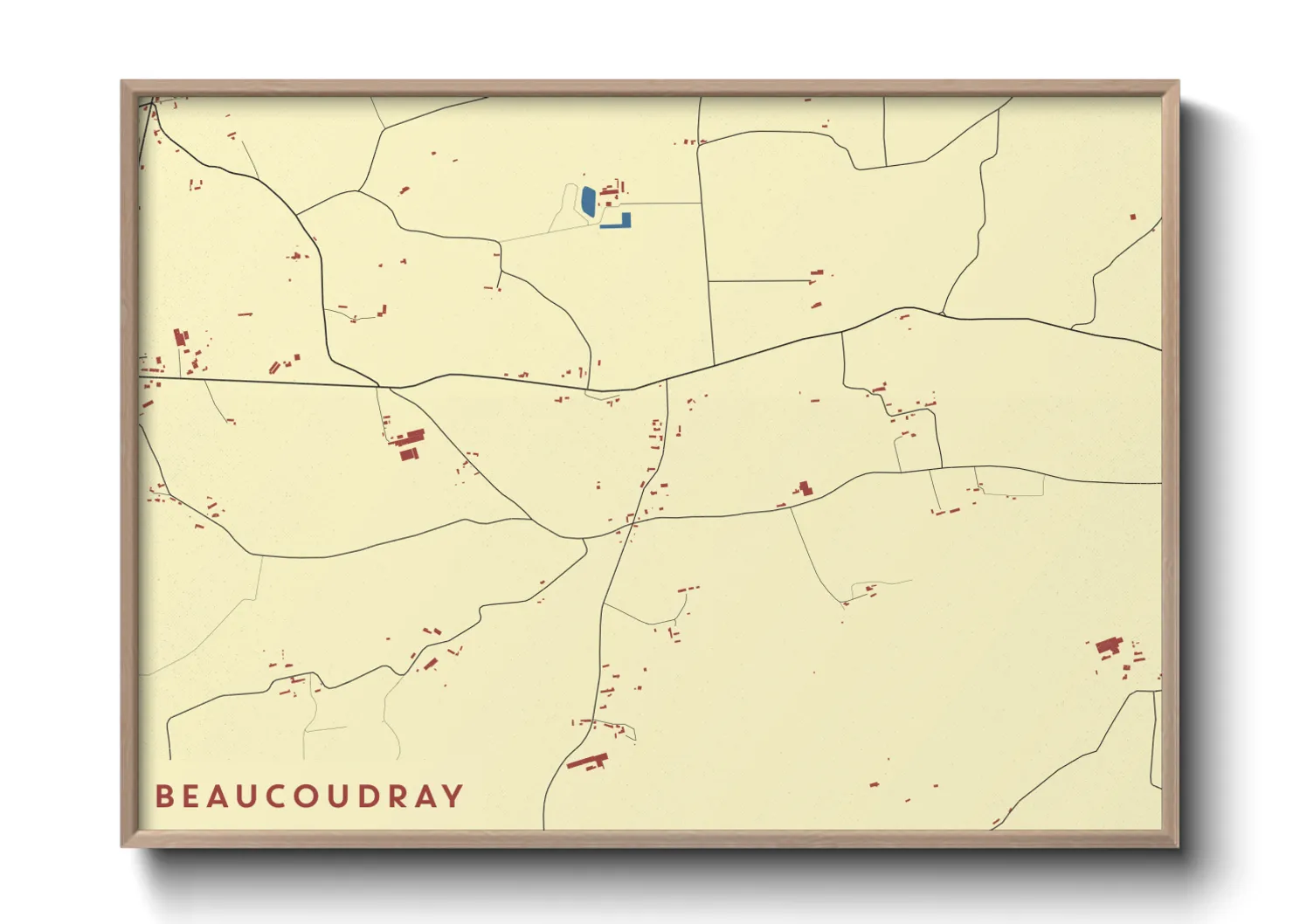 Une affiche de carte sur Beaucoudray