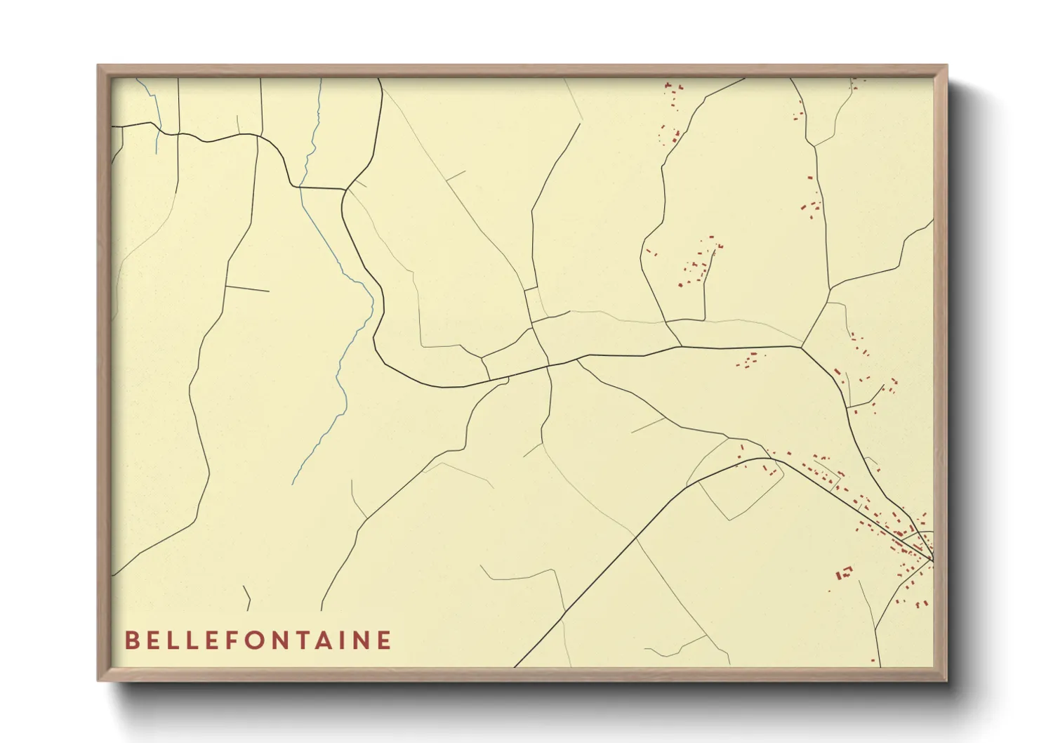 Une affiche de carte sur Bellefontaine