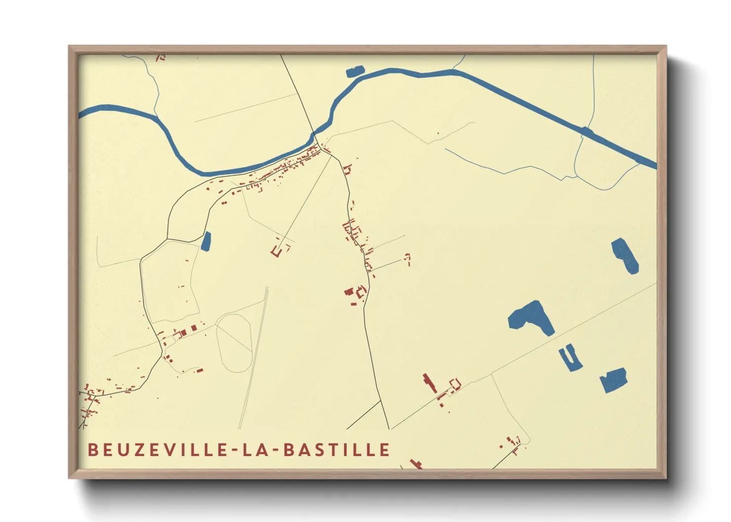 Une affiche de carte sur Beuzeville-la-Bastille