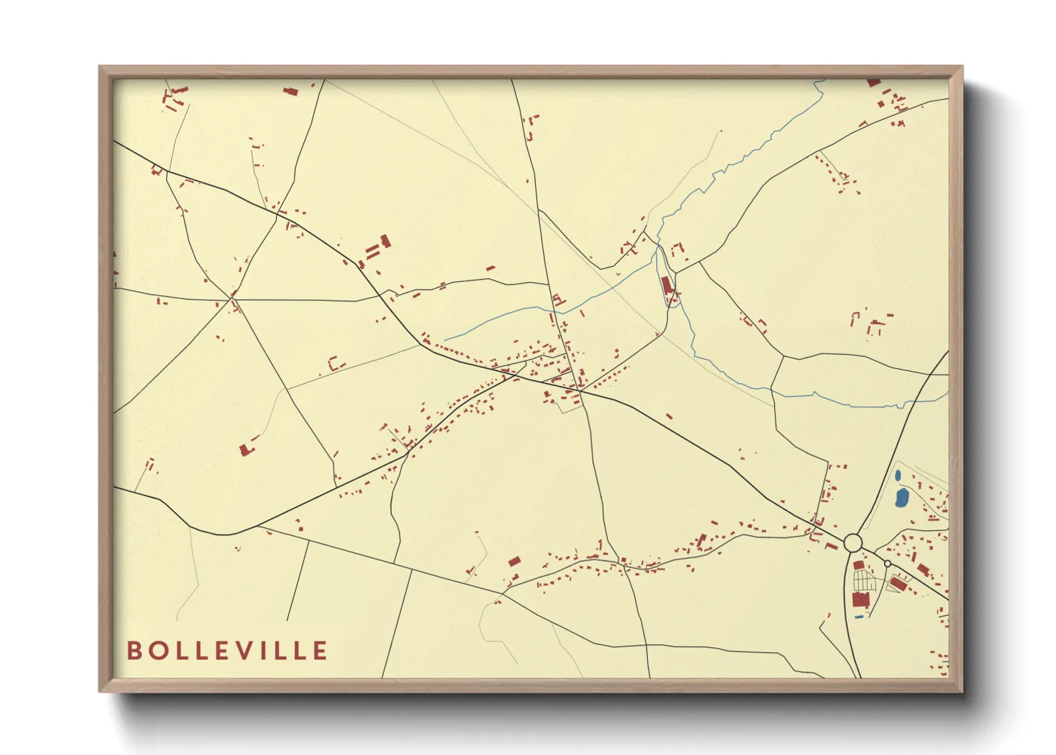Une affiche de carte sur Bolleville