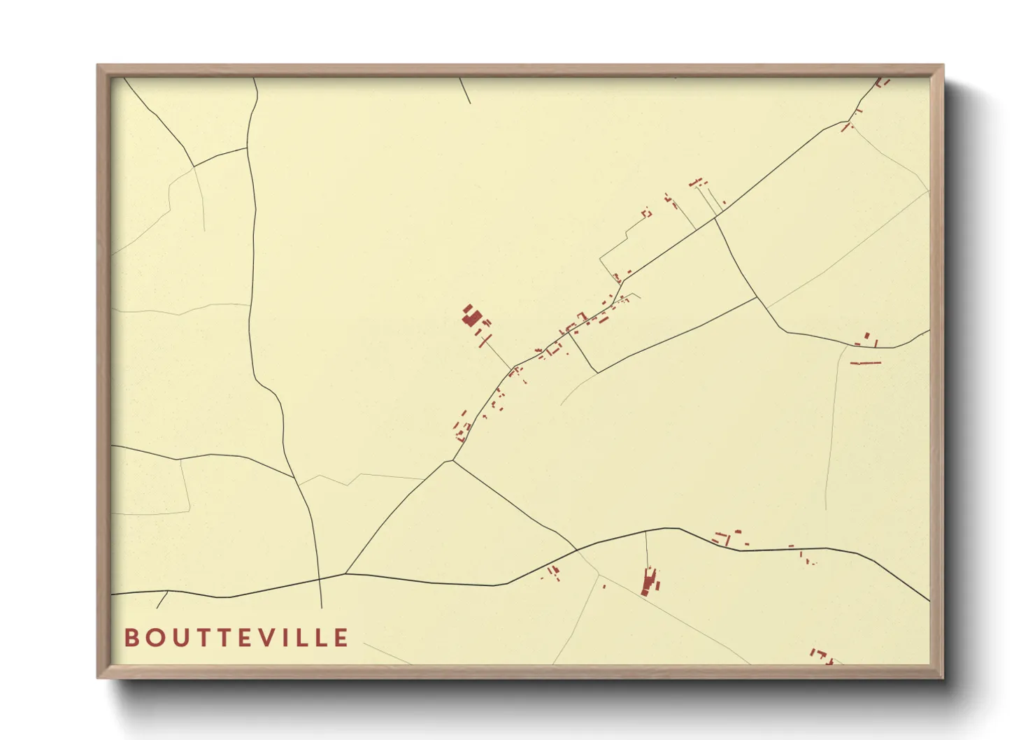 Une affiche de carte sur Boutteville
