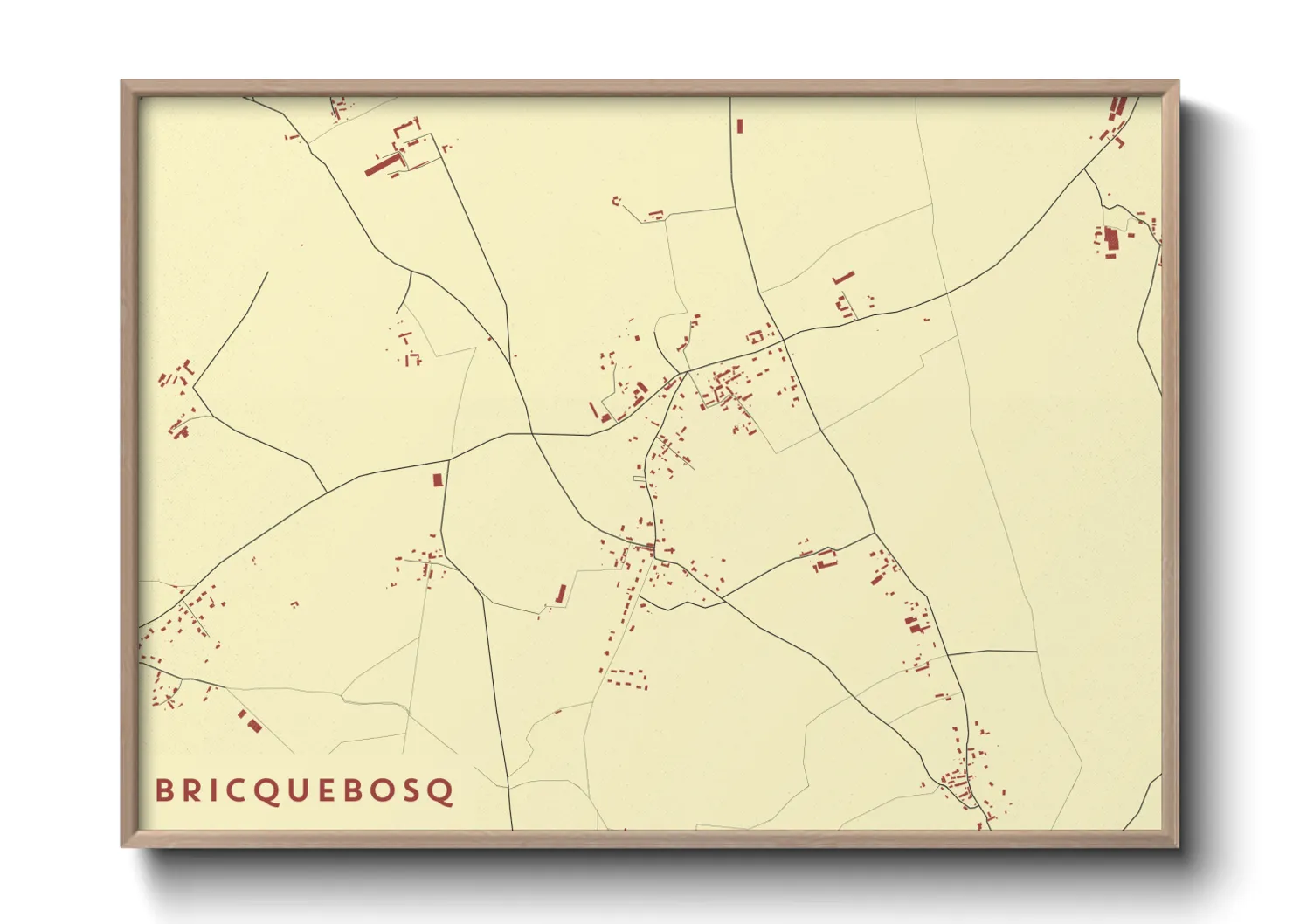 Une affiche de carte sur Bricquebosq