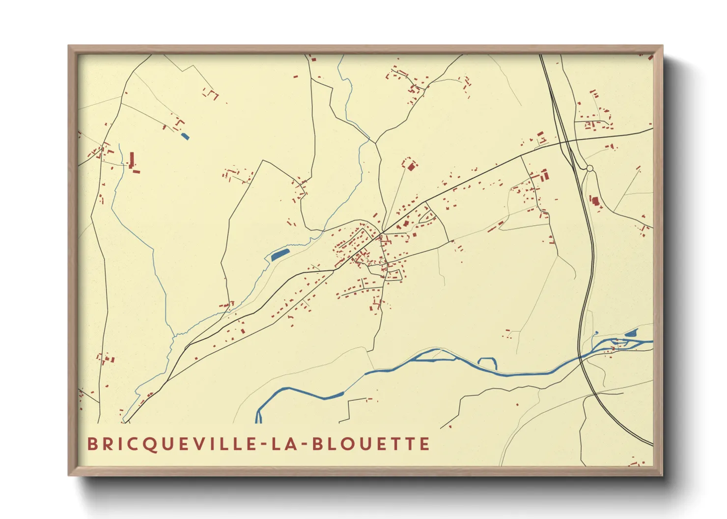 Une affiche de carte sur Bricqueville-la-Blouette