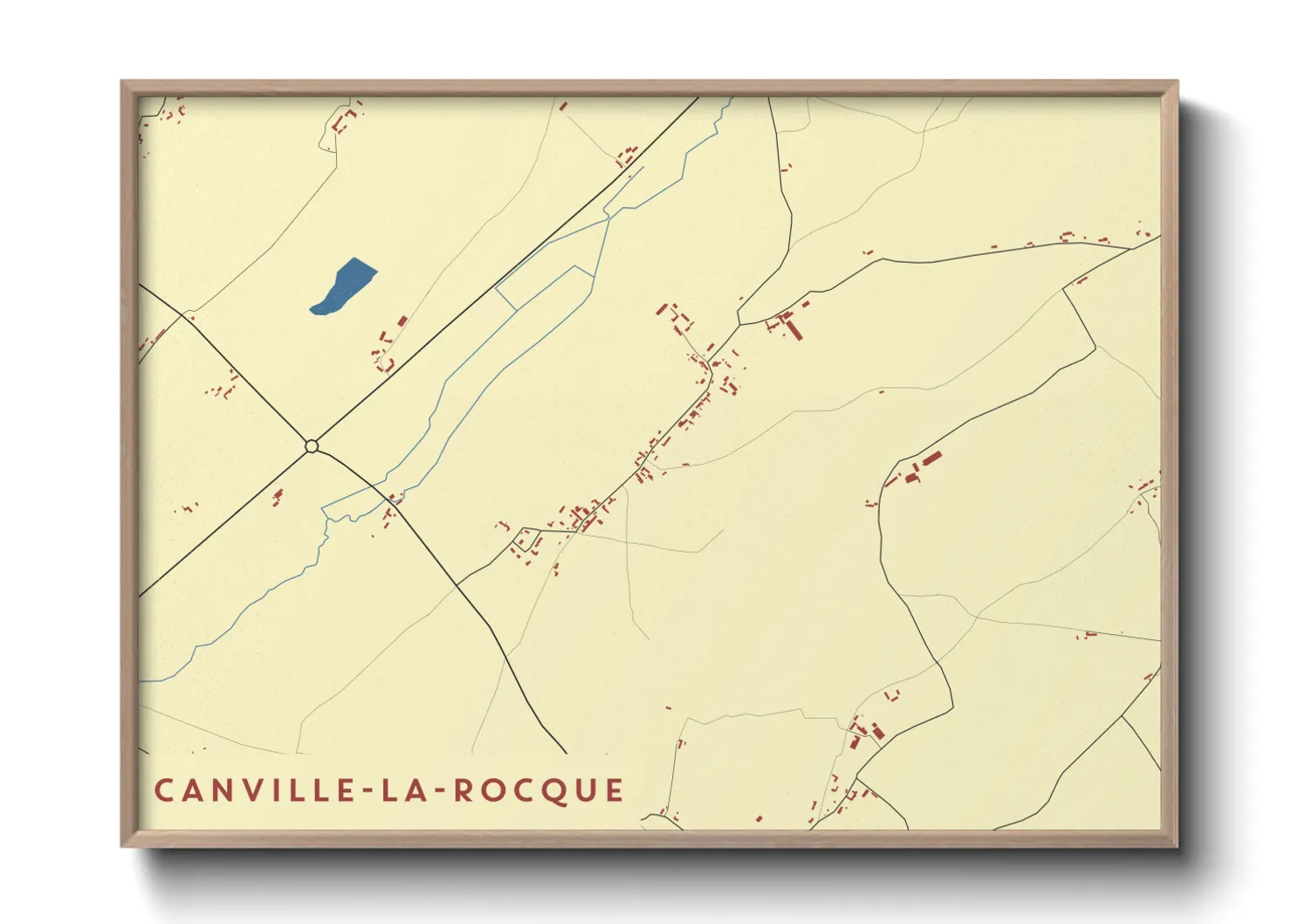 Une affiche de carte sur Canville-la-Rocque