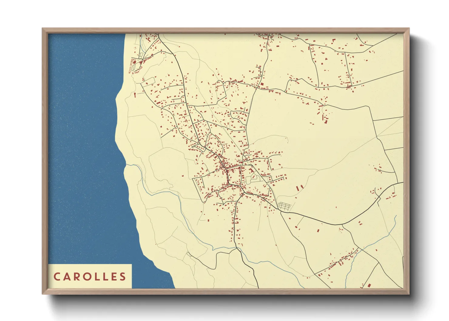 Une affiche de carte sur Carolles