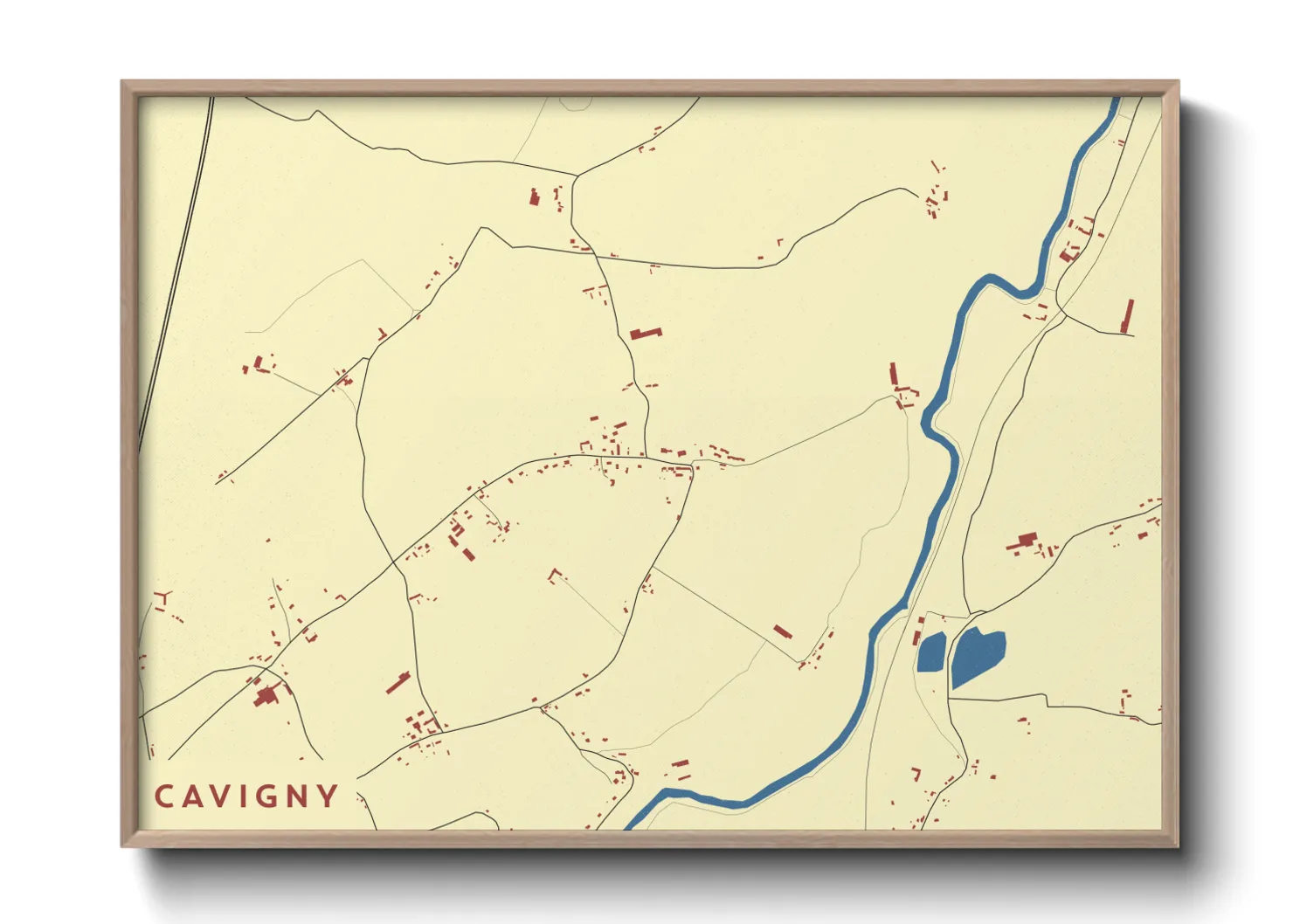 Une affiche de carte sur Cavigny