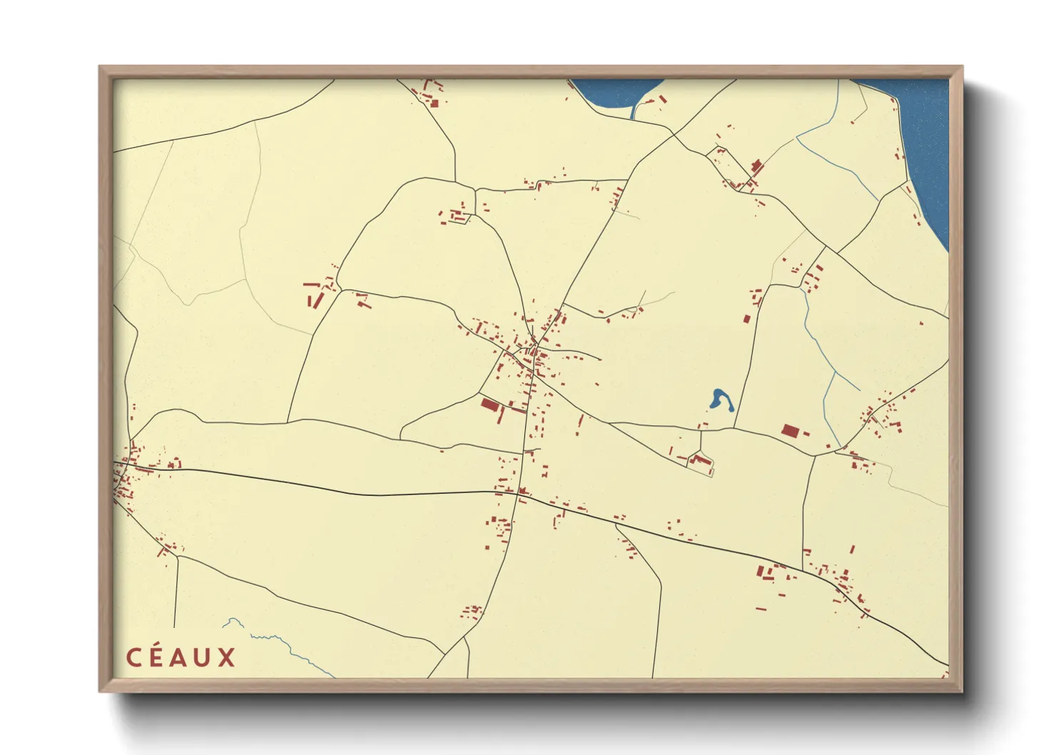 Une affiche de carte sur Céaux