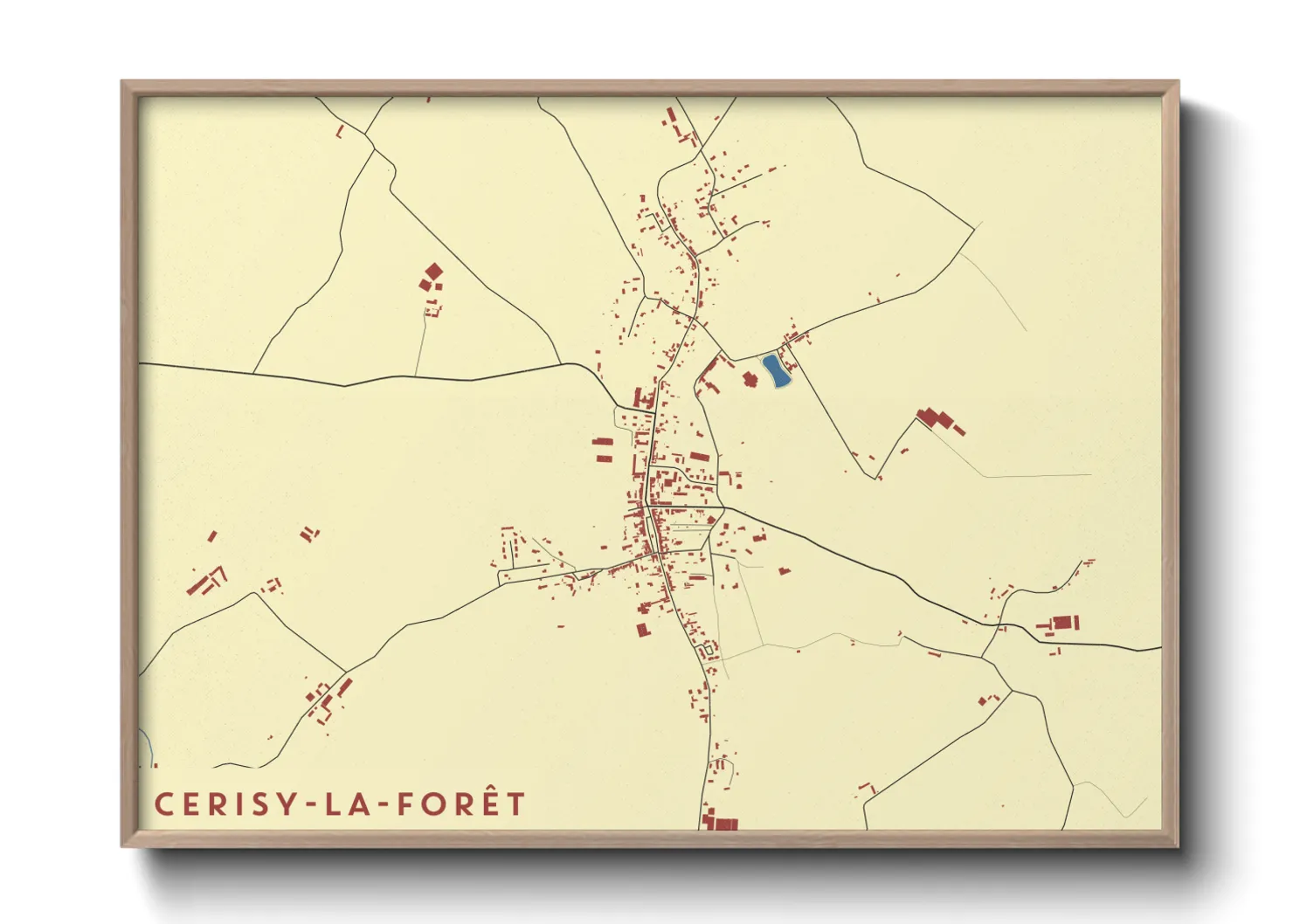 Une affiche de carte sur Cerisy-la-Forêt