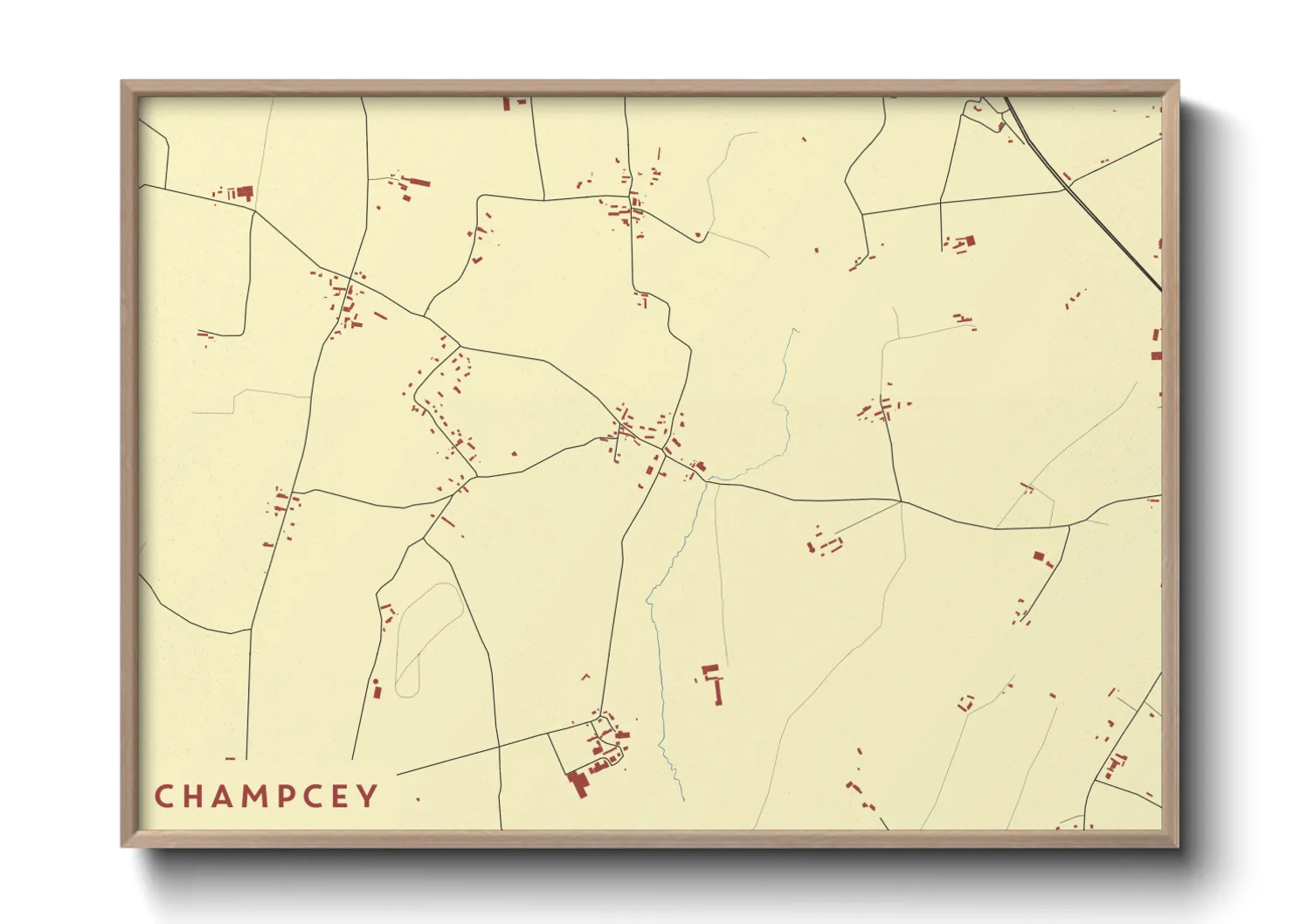 Une affiche de carte sur Champcey