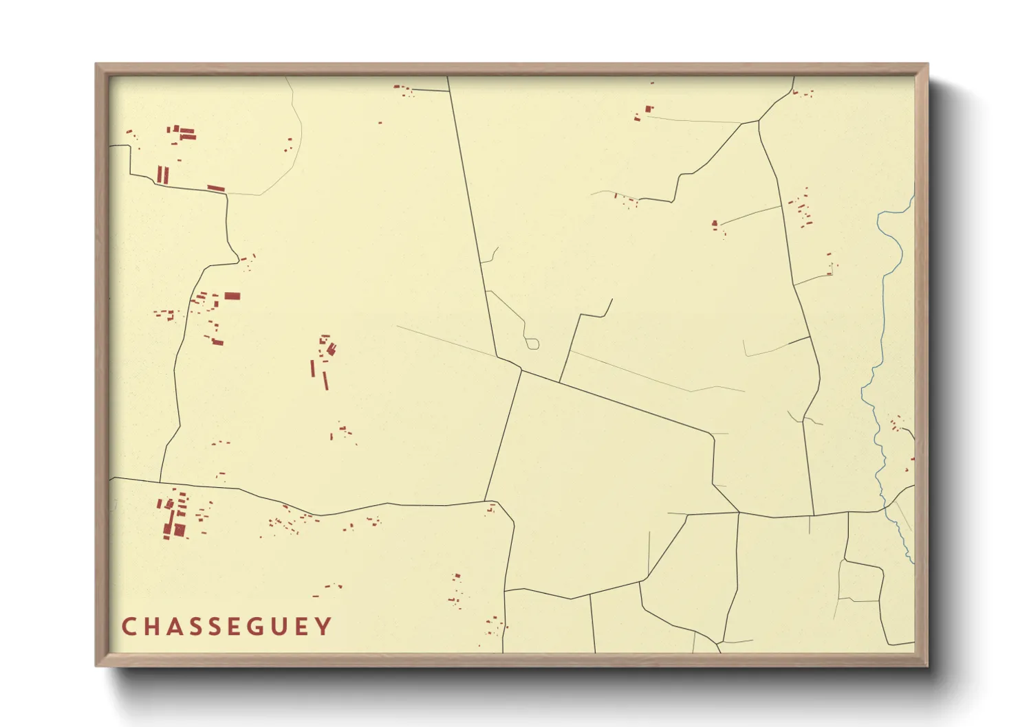 Une affiche de carte sur Chasseguey