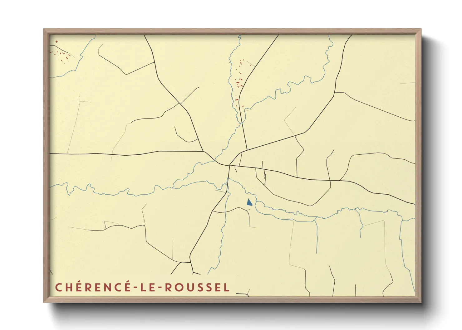 Une affiche de carte sur Chérencé-le-Roussel