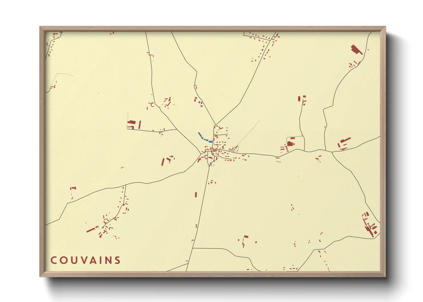 Une affiche de carte sur Couvains