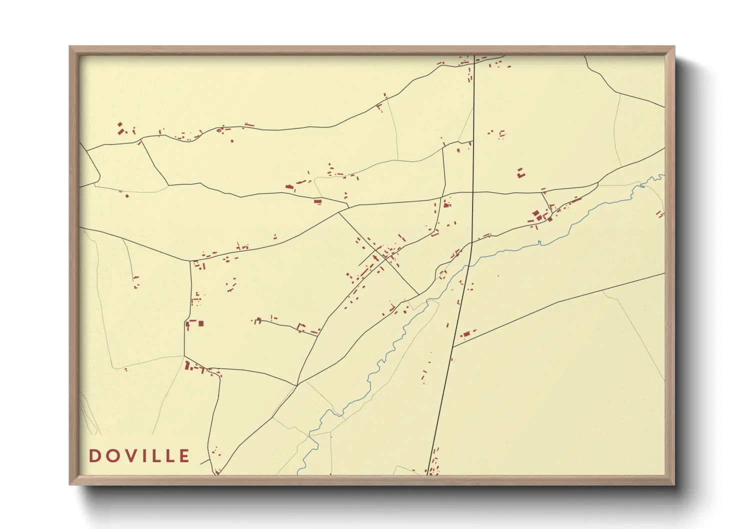 Une affiche de carte sur Doville