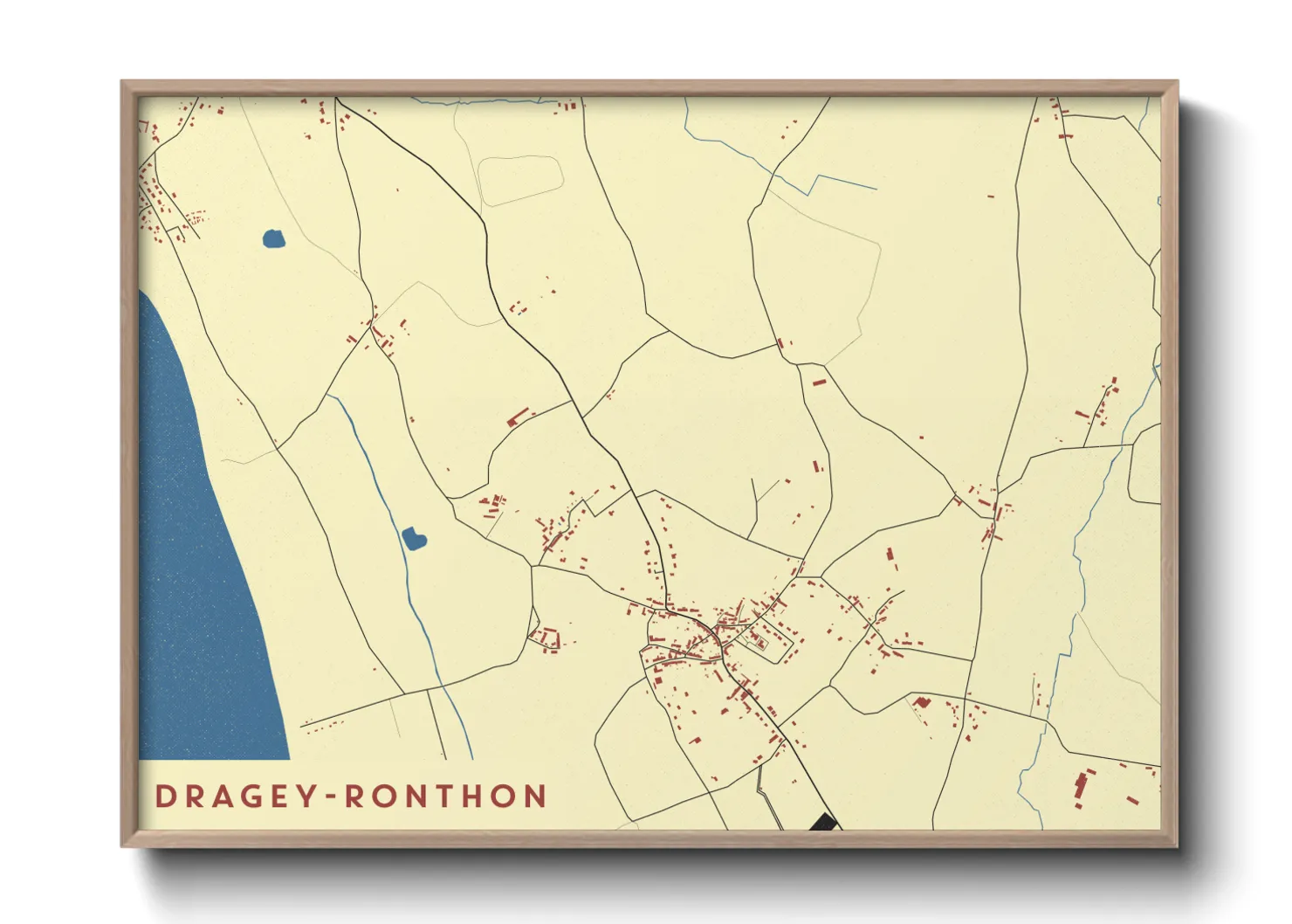 Une affiche de carte sur Dragey-Ronthon