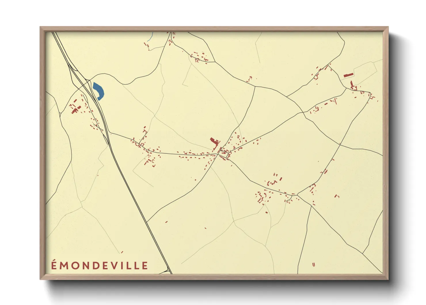 Une affiche de carte sur Émondeville