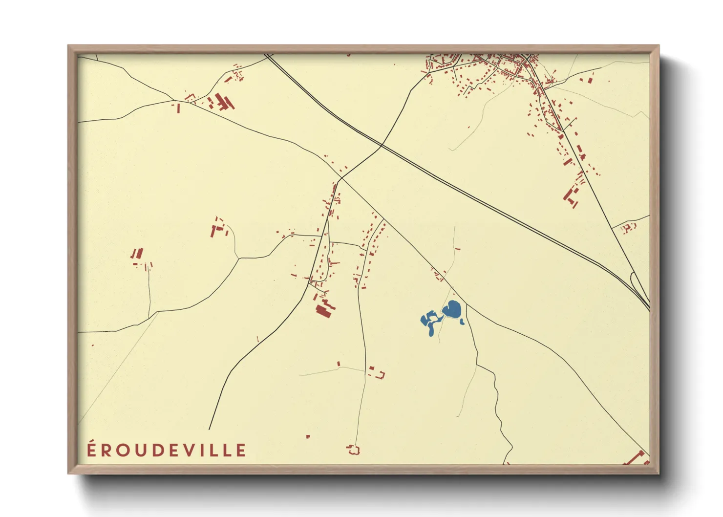 Une affiche de carte sur Éroudeville
