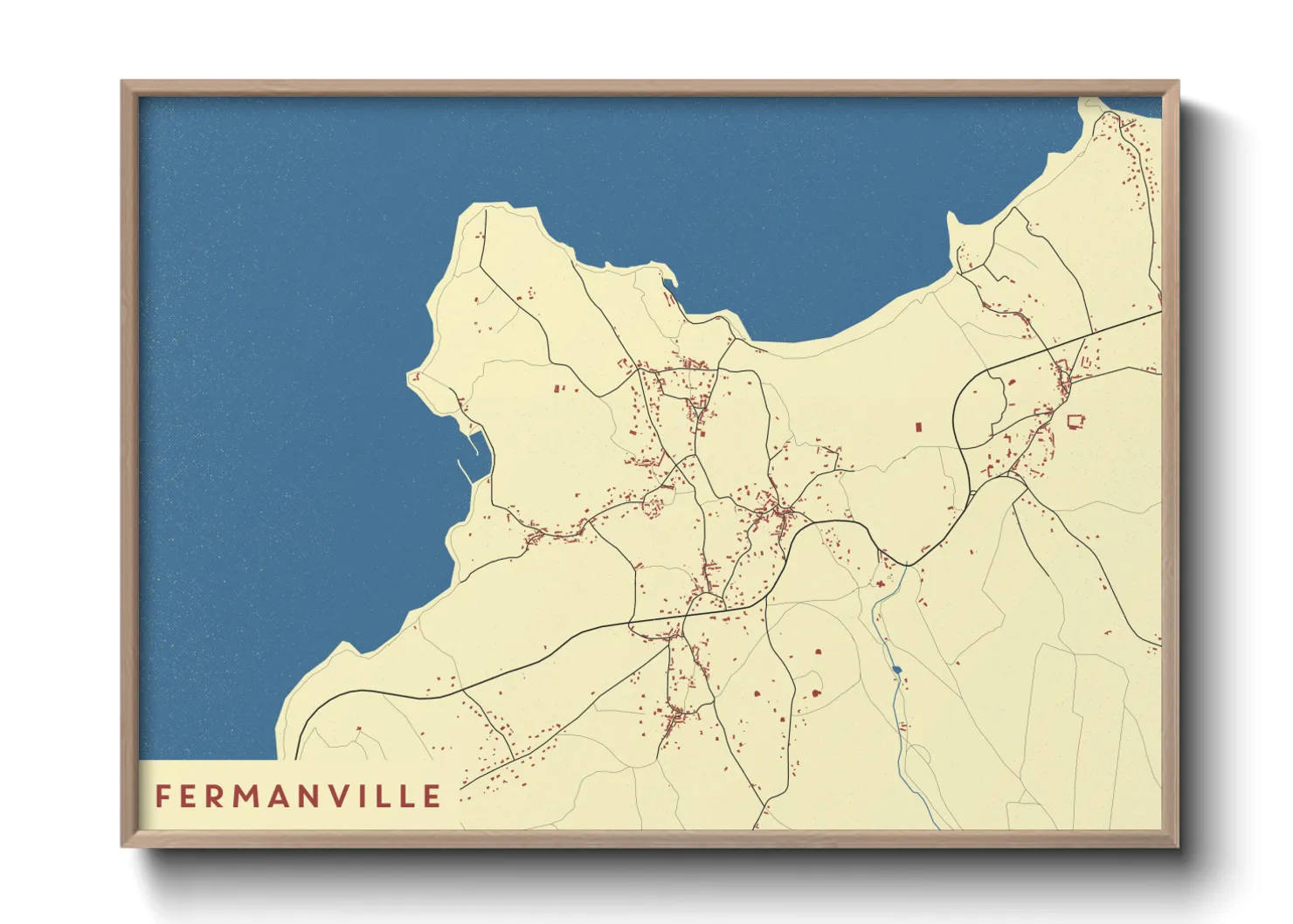Une affiche de carte sur Fermanville