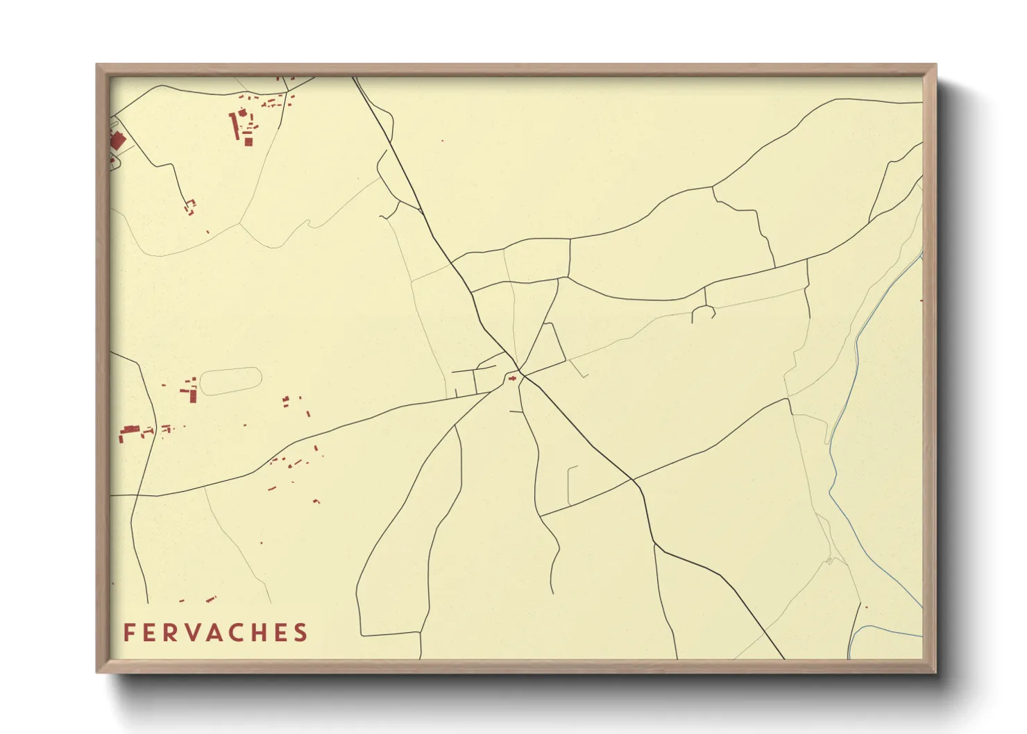 Une affiche de carte sur Fervaches