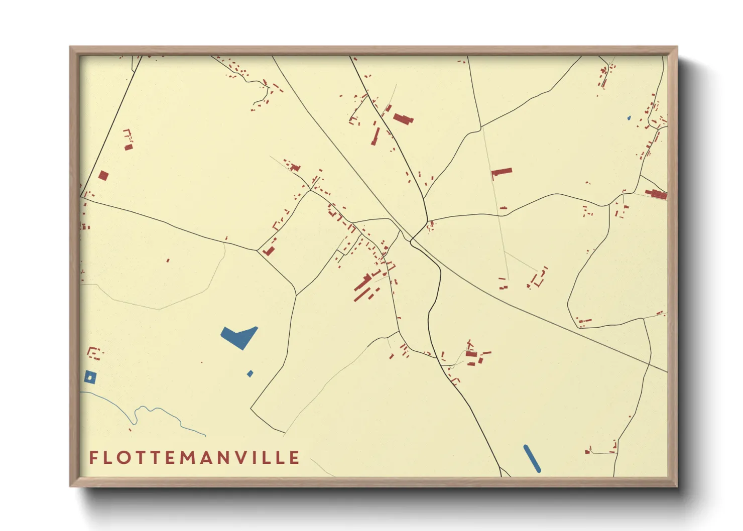 Une affiche de carte sur Flottemanville